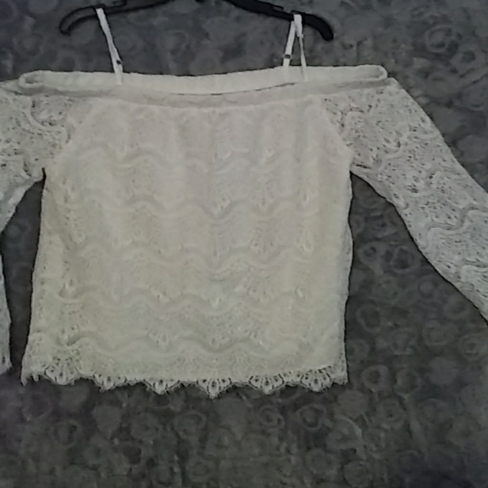 Off the shoulder fringe top